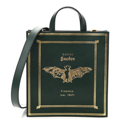 Gucci Calfskin Garden Bat Vertical Shopping Tote Green 1 of 12
