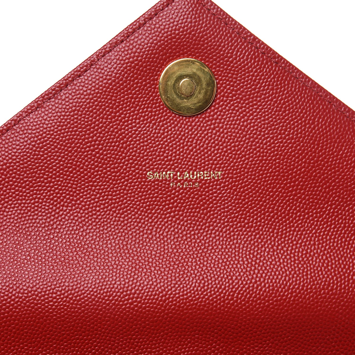 Saint Laurent Grain De Poudre Matelasse Chevron Large Monogram Satchel Lipstick Red 9 of 10
