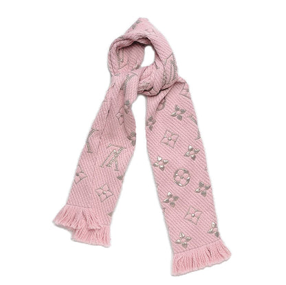 Louis Vuitton Wool Silk Logomania Shine Scarf Pink 1 of 4