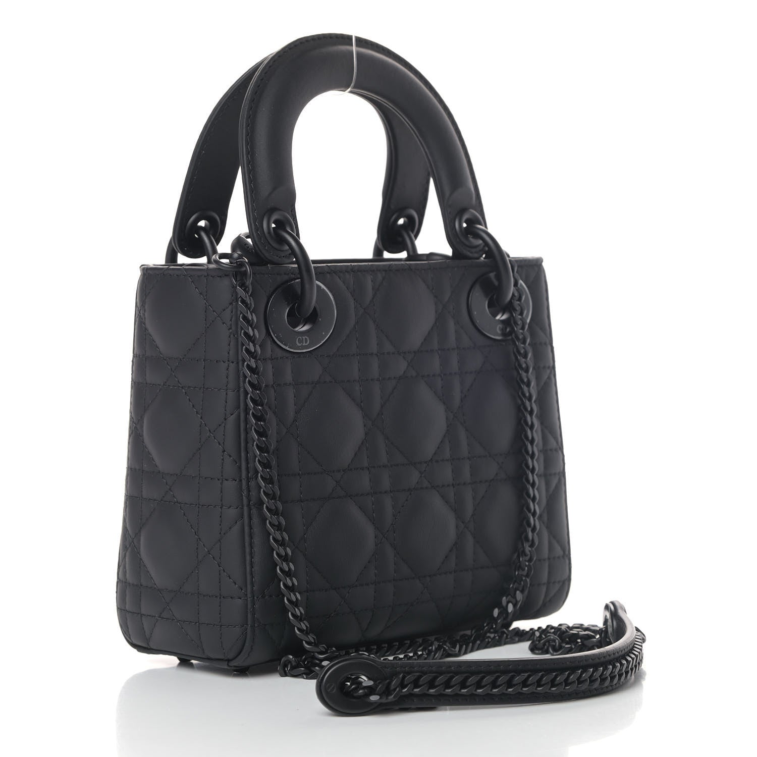 Christian Dior Ultra Matte Calfskin Cannage Mini Lady Dior Black 2 of 4