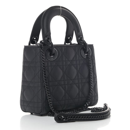 Christian Dior Ultra Matte Calfskin Cannage Mini Lady Dior Black 2 of 4