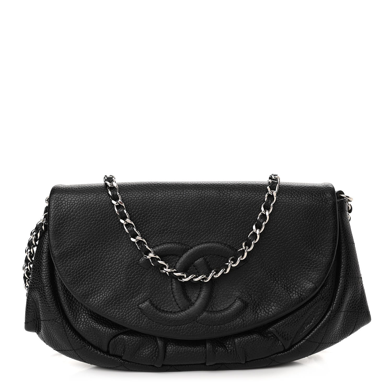 Chanel Caviar Half Moon Wallet On Chain WOC Black 1 of 11
