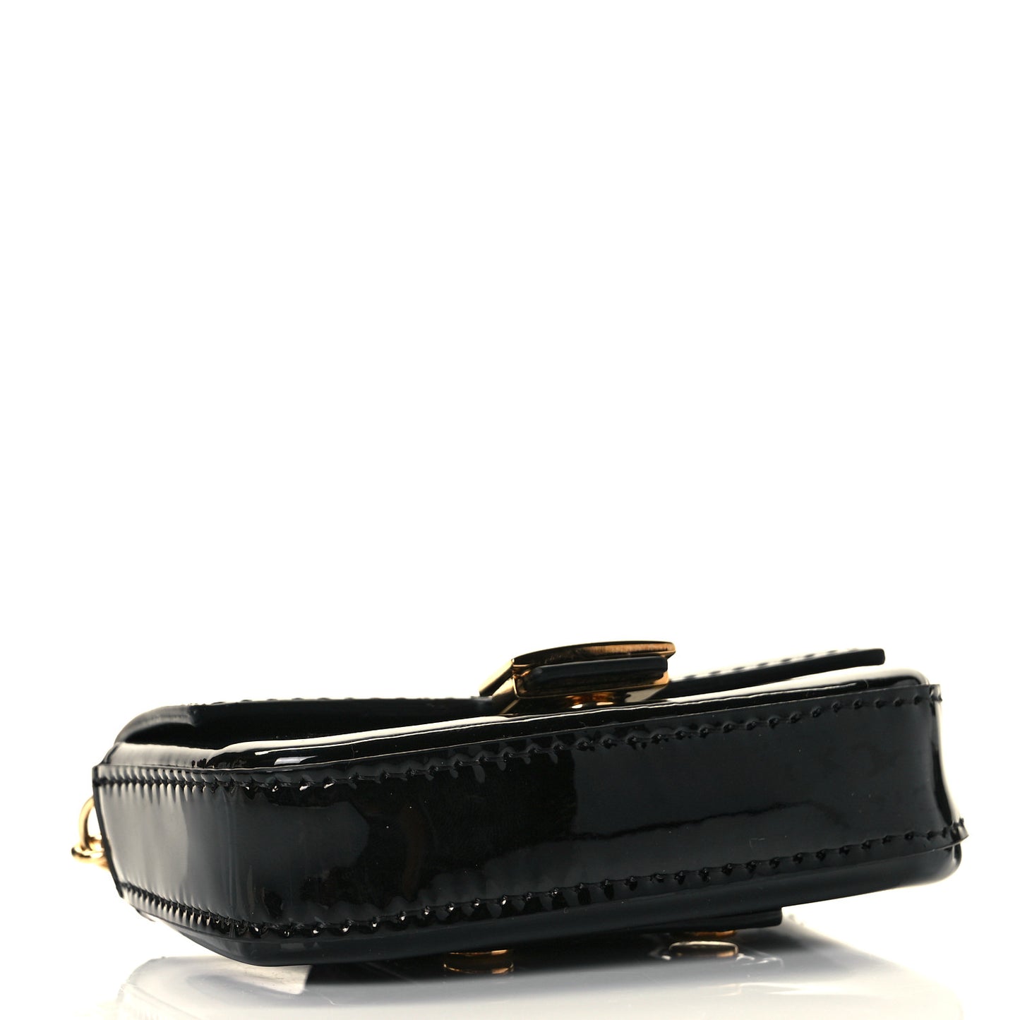 Vitello Vernice Mou Nano Baguette Belt Charm Black