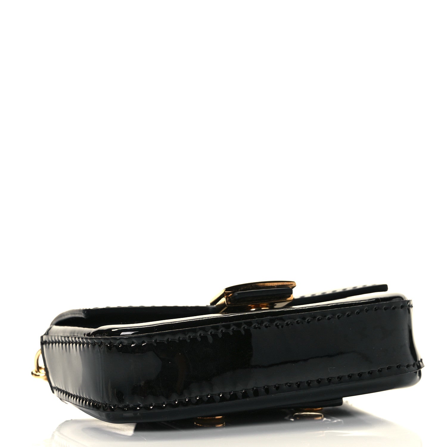 Fendi Vitello Vernice Mou Nano Baguette Belt Charm Black 4 of 7