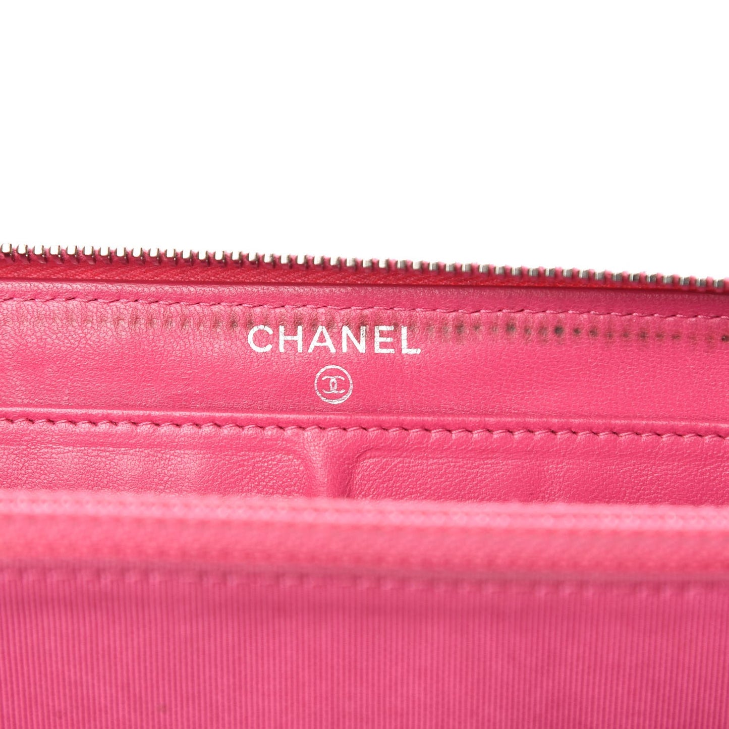 Lambskin Quilted Large Gusset Zip Around Wallet Pink