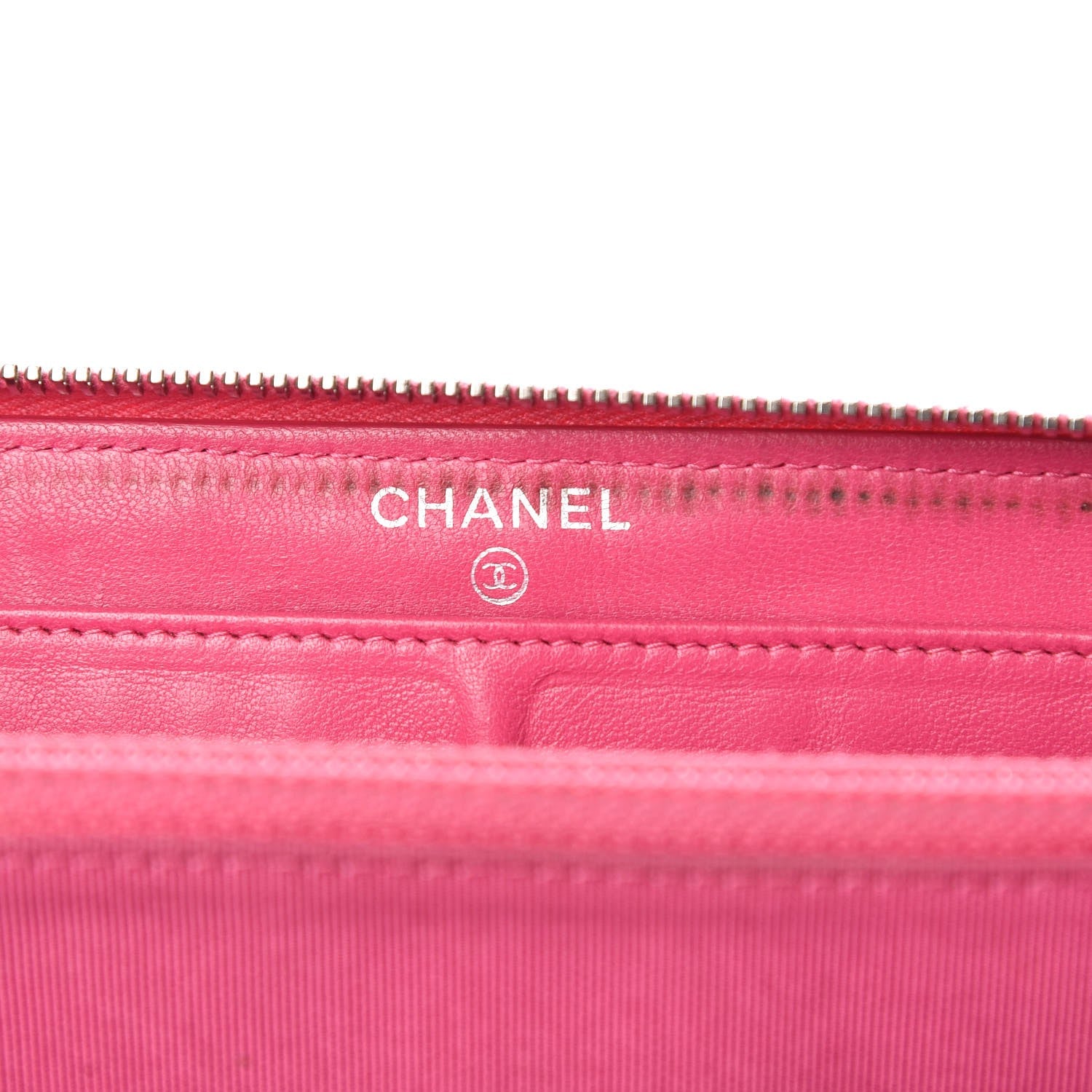 Chanel Lambskin Quilted Large Gusset Zip Around Wallet Pink 6 of 15