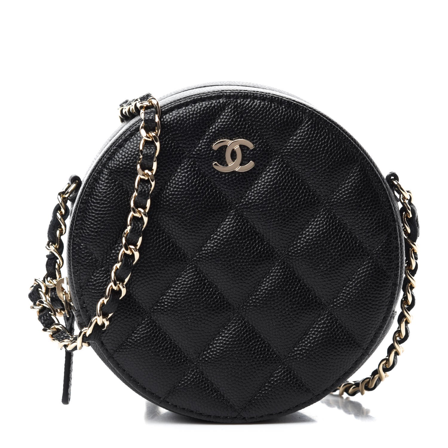 Chanel Caviar Quilted Round Clutch With Chain Black 1 of 11