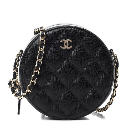 Chanel Caviar Quilted Round Clutch With Chain Black 1 of 11