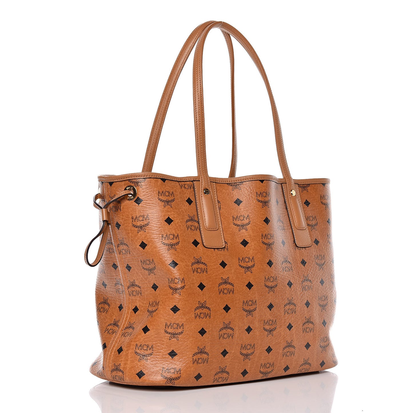 Visetos Medium Liz Reversible Shopper Tote Cognac