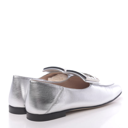 Gucci Metallic Nappa Crystal Square G Madelyn Loafers 37.5 Silver 4 of 10