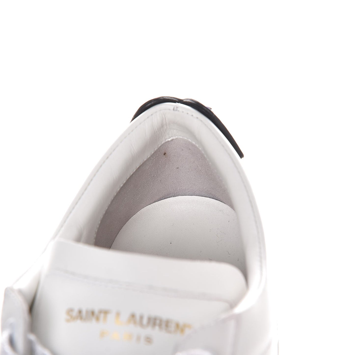 Calfskin Metallic Ayers Signature Court Lips Sneakers 38 Optic White