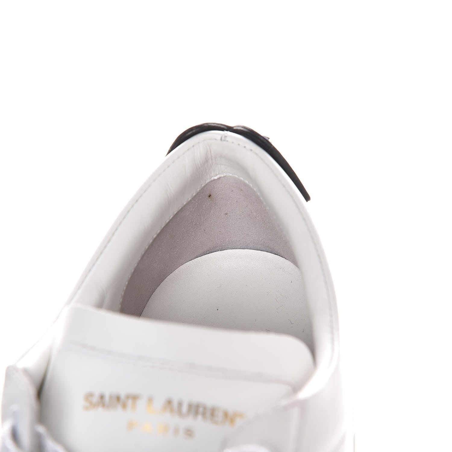 Saint Laurent Calfskin Metallic Ayers Signature Court Lips Sneakers 38 Optic White 11 of 13
