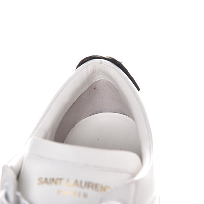 Saint Laurent Calfskin Metallic Ayers Signature Court Lips Sneakers 38 Optic White 11 of 13