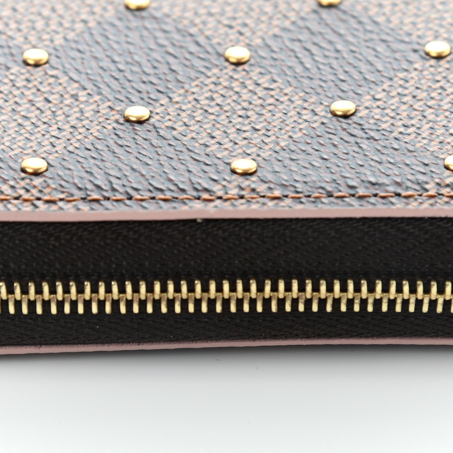 Louis Vuitton Damier Ebene Studded Zippy Coin Purse Rose Ballerine 8 of 9