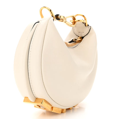 Fendi Vitello Grace Matte Nano Fendigraphy Hobo Charm White Ice 3 of 13