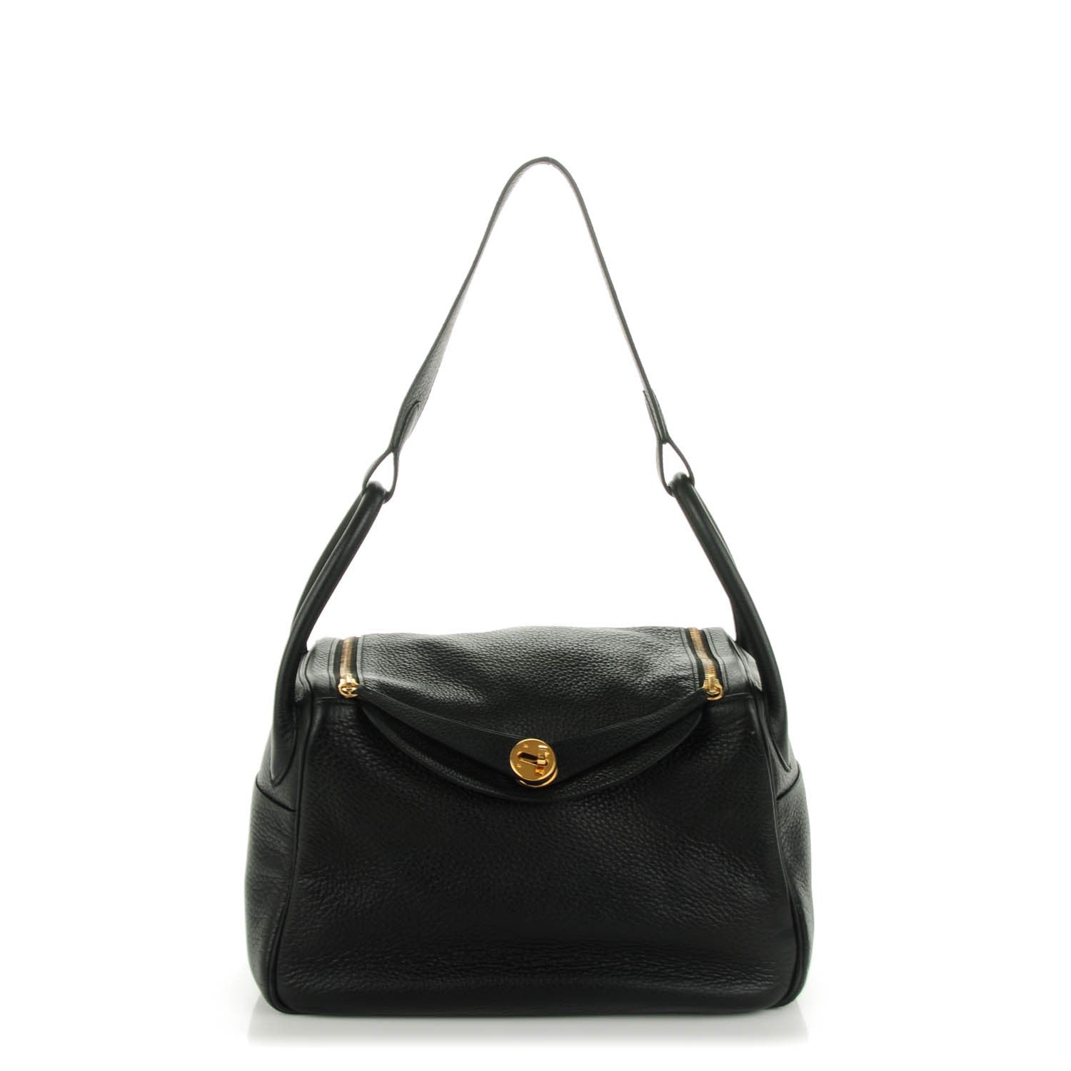 Hermes Taurillon Clemence Lindy 30 Black 1 of 8
