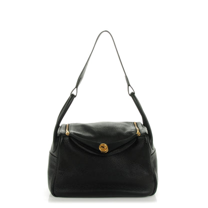 Hermes Taurillon Clemence Lindy 30 Black 1 of 8