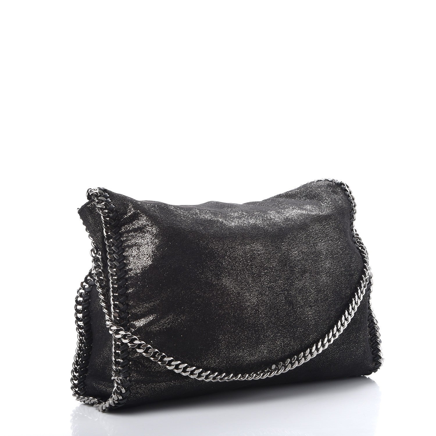 Stella McCartney Chamois Shiny Dotted Falabella Fold Over Tote Ruthenium 3 of 6