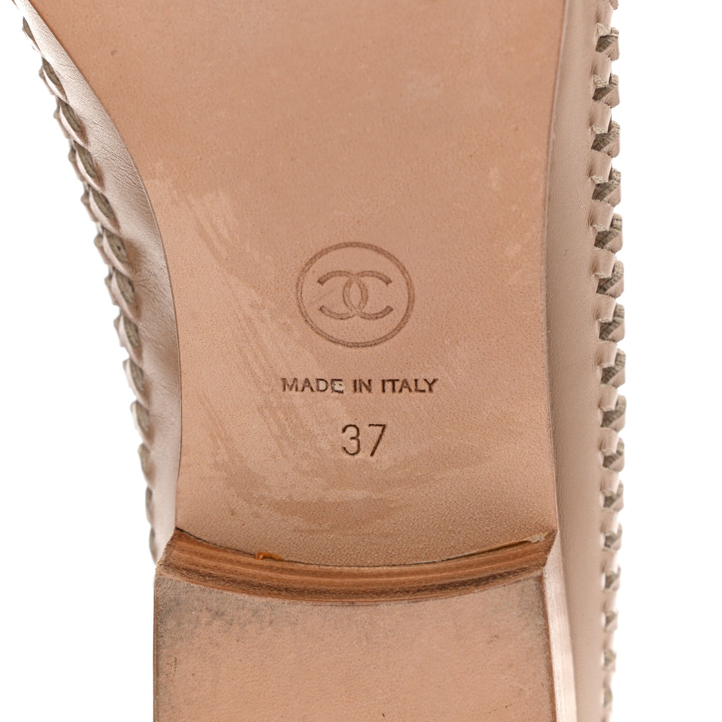 Lambskin Braided Kangaroo Mocassin Loafers 37 Light Beige