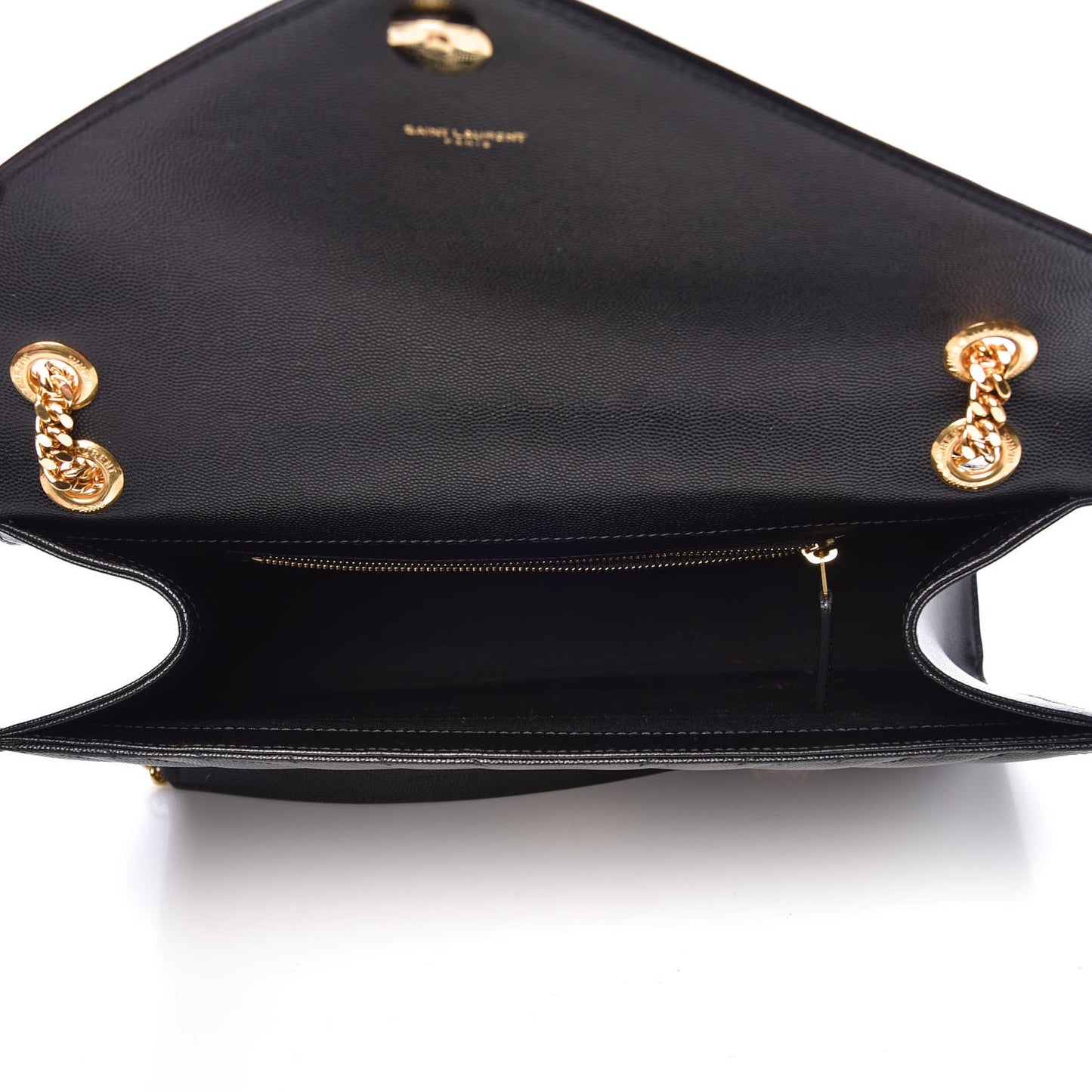Grain De Poudre Matelasse Chevron Large Monogram Satchel Black