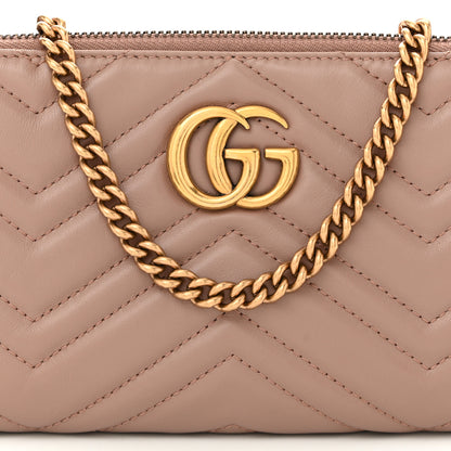 Gucci Calfskin Matelasse Mini GG Marmont Chain Bag Porcelain Rose 8 of 11