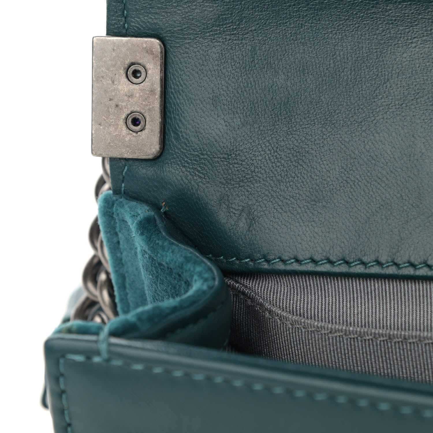 Chanel Velvet Quilted Mini Boy Flap Turquoise 12 of 13