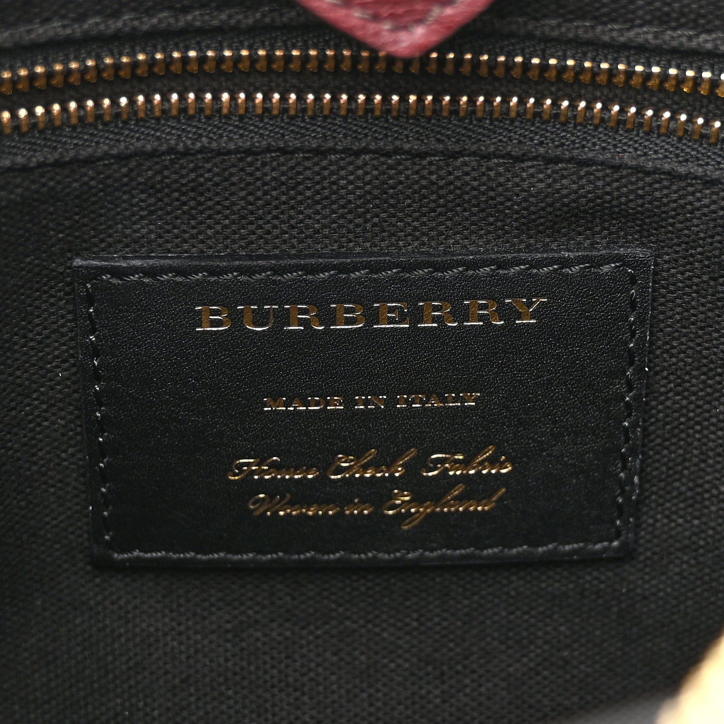 Derby Calfskin House Check Medium Banner Tote Mahogany Red