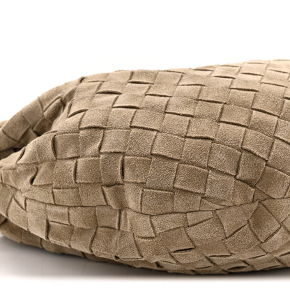 Bottega Veneta Suede Calfskin Intrecciato Teen Jodie Hobo Beige 9 of 10