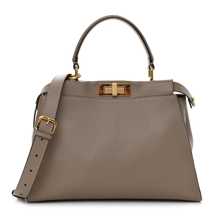 Fendi Vitello Seta Plexiglass Tortoise Medium Peekaboo Iconic Satchel Tortora 1 of 12
