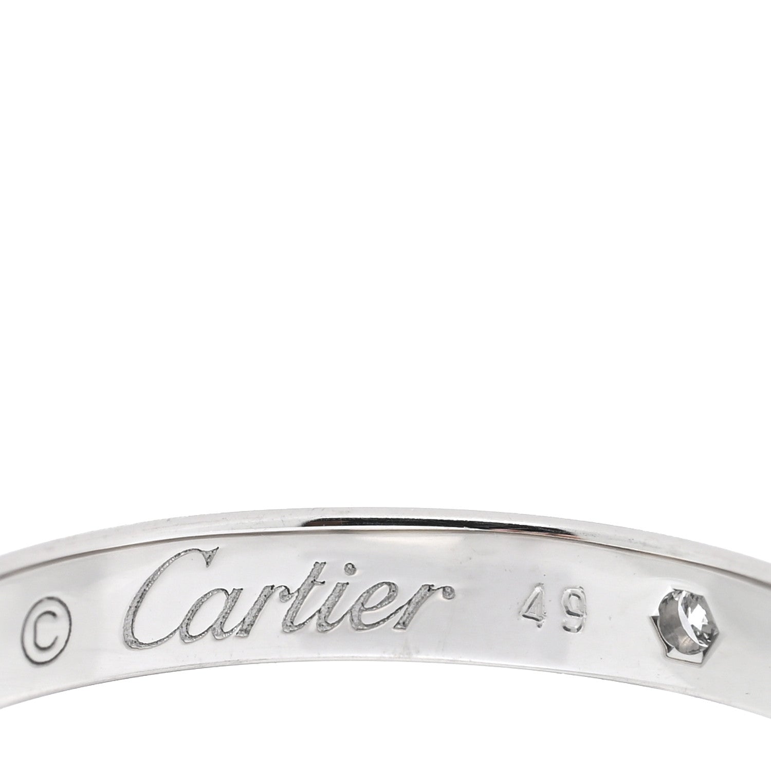 Cartier Platinum Diamond 2.6mm 1895 Wedding Band Ring 49 4.75 4 of 4