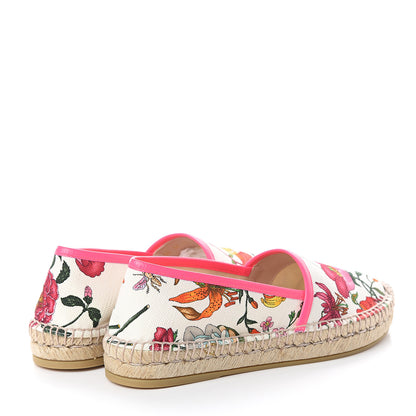 Gucci Canvas Flora Print Espadrilles 36 White Multicolor Fuxia 4 of 7