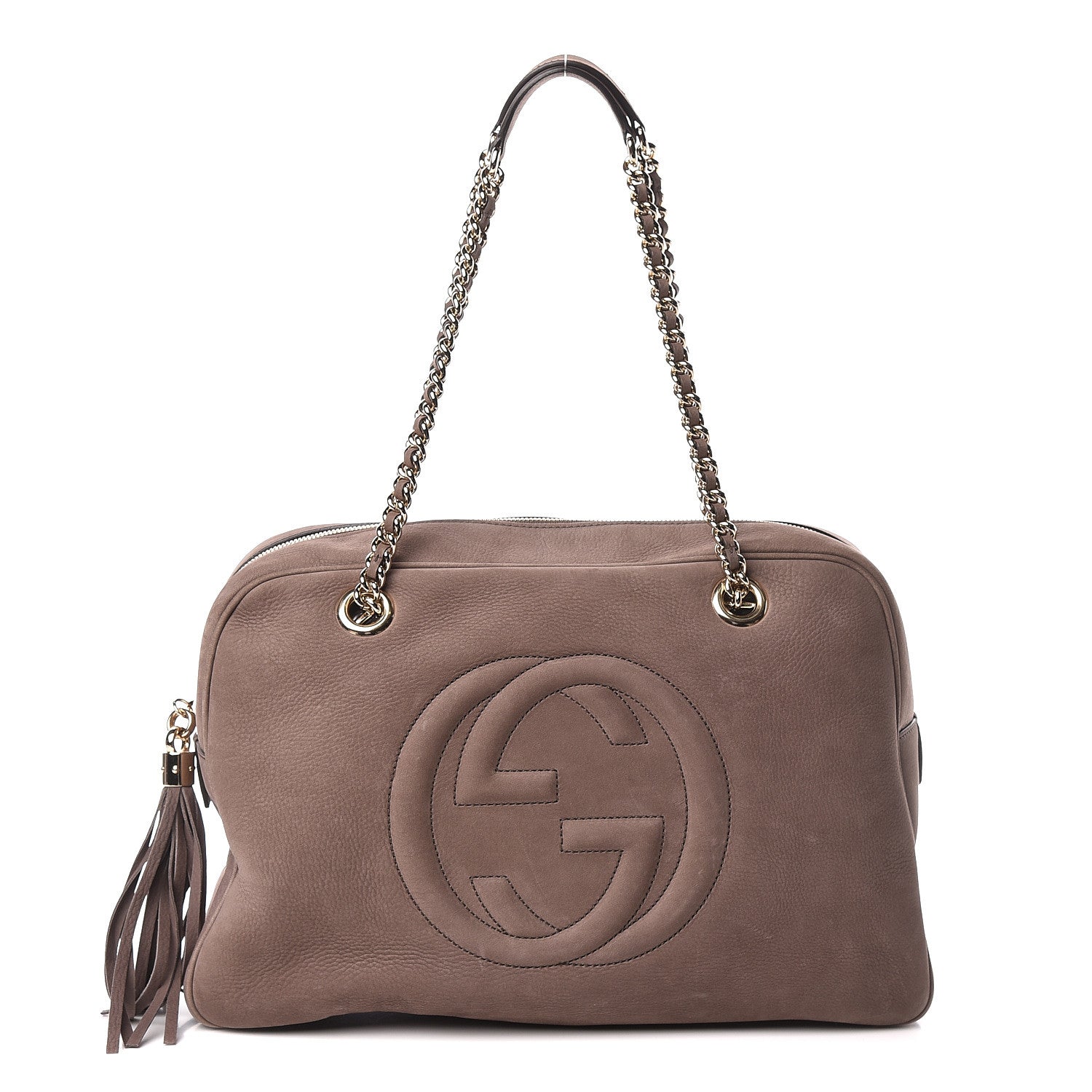Gucci Vitello Range Medium Soho Bowler Grey Field 1 of 12