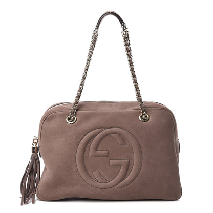 Gucci Vitello Range Medium Soho Bowler Grey Field 1 of 12