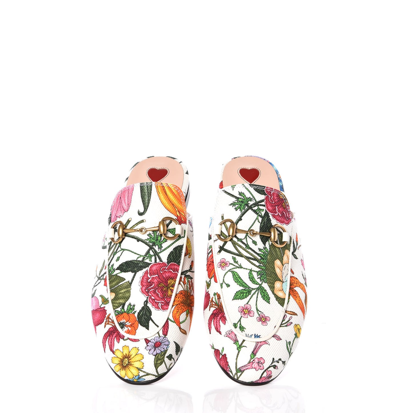 Canvas Flora Womens Princetown Slippers 37 White Multicolor