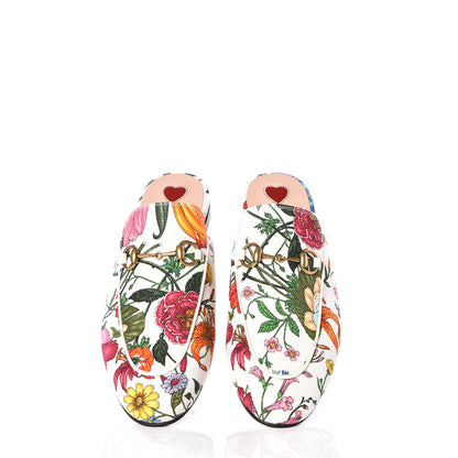 Gucci Canvas Flora Womens Princetown Slippers 37 White Multicolor 5 of 11