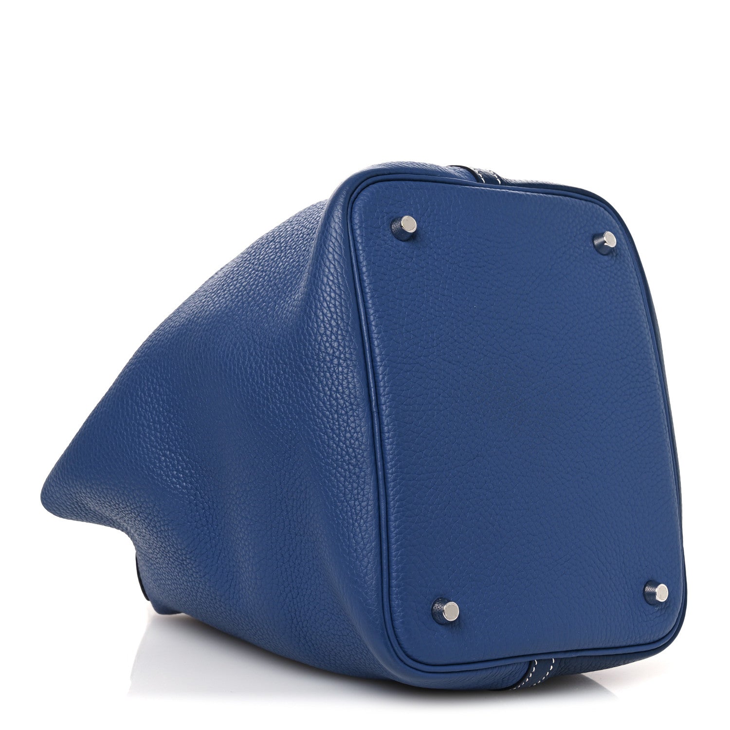 Hermes Taurillon Clemence Casaque Picotin Lock 22 MM Bleu Saphir