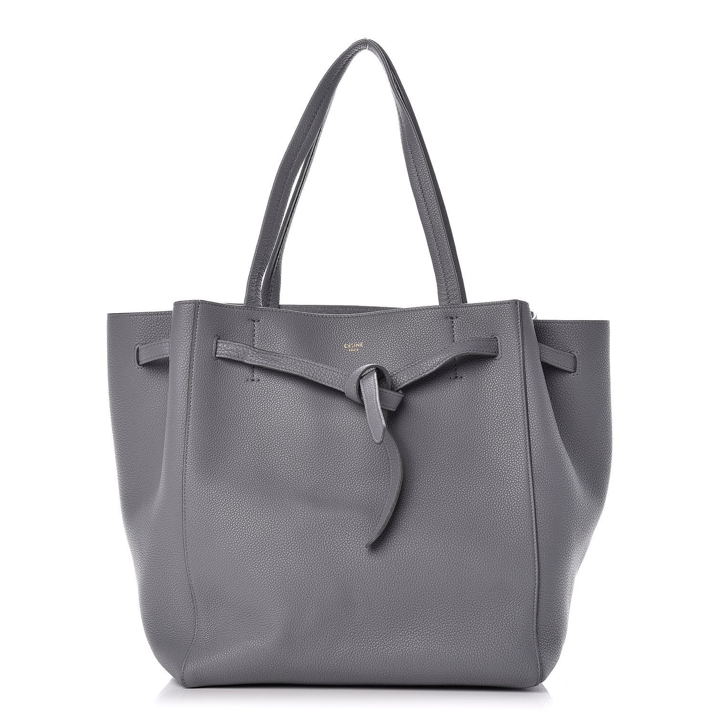 Soft Grained Calfskin Small Belt Cabas Phantom Medium Grey