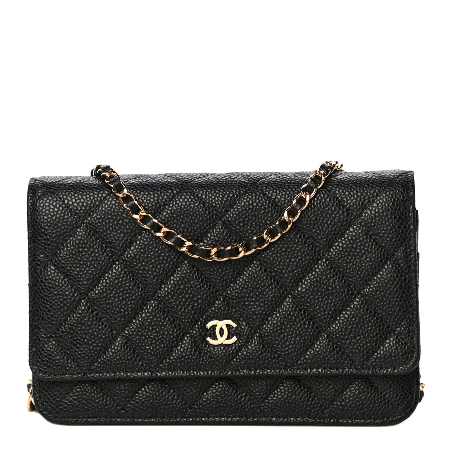 Caviar Quilted Wallet On Chain WOC Black