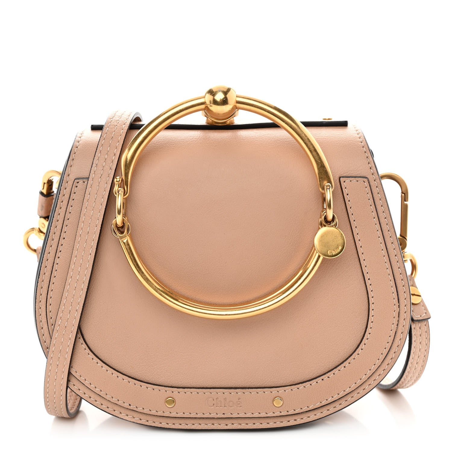 Chloe Calfskin Suede Small Nile Bracelet Bag Biscotti Beige 1 of 9