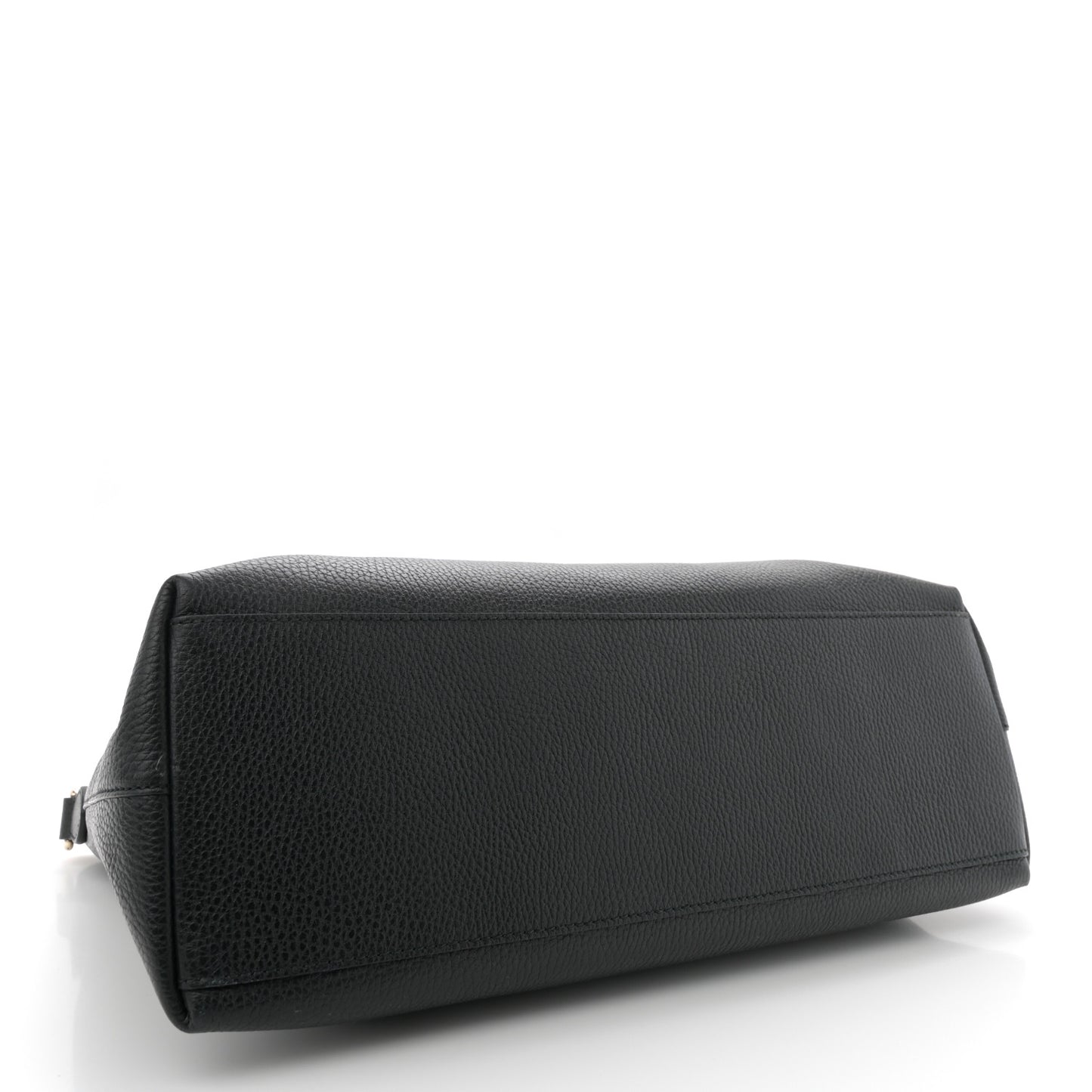 Pebbled Calfskin Convertible Bamboo Tassel Tote Black