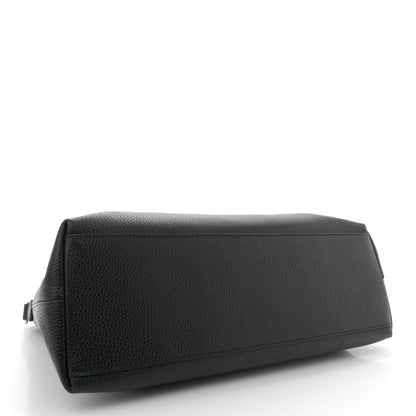 Gucci Pebbled Calfskin Convertible Bamboo Tassel Tote Black 4 of 11