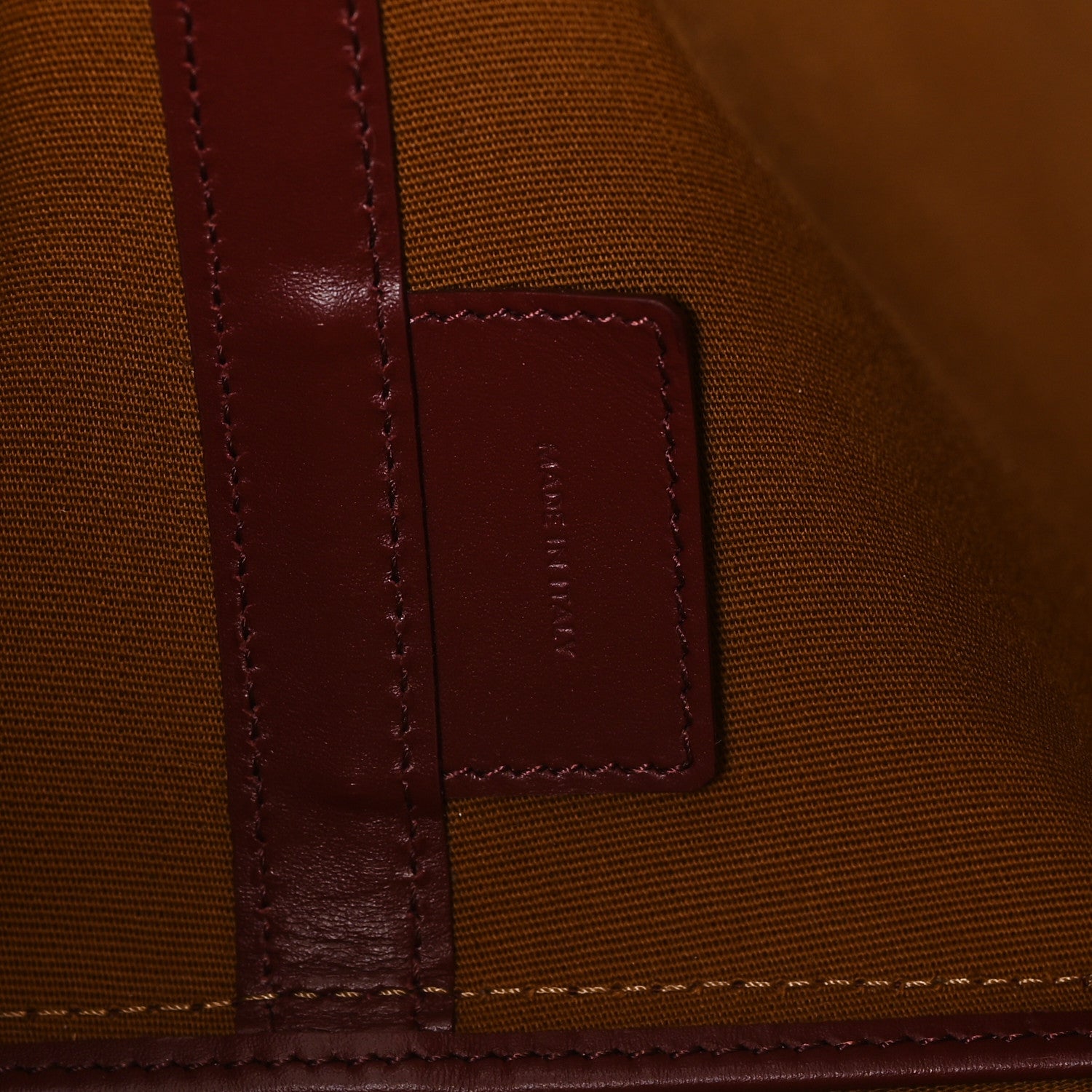 Celine Triomphe Canvas Calfskin Soft Shopper Tote Burgundy Tan 6 of 11