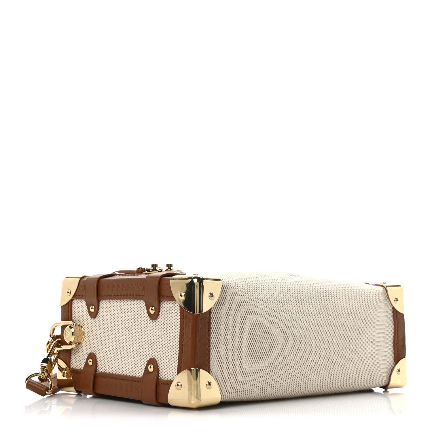 Louis Vuitton Canvas Side Trunk MM Ecru Cognac 4 of 9