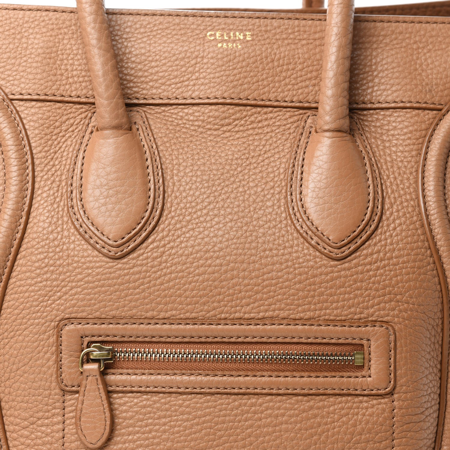 Celine Drummed Calfskin Mini Luggage Camel 11 of 11