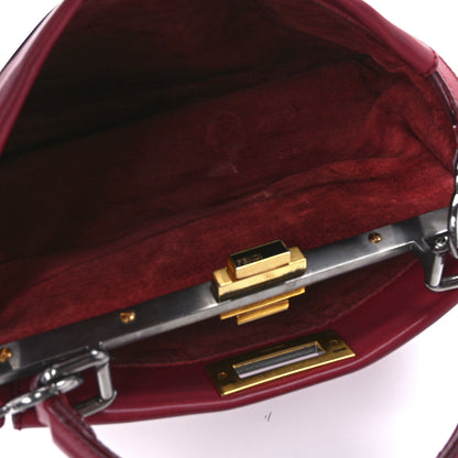 Fendi Vitello Suede Medium Peekaboo Iconic Satchel Rubino Peonia 14 of 14