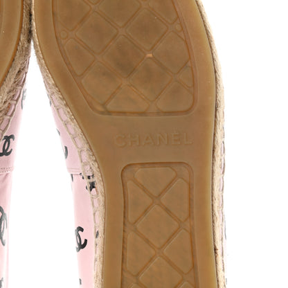 Chanel Lambskin Printed CC Espadrilles 37 Light Pink Black 7 of 11