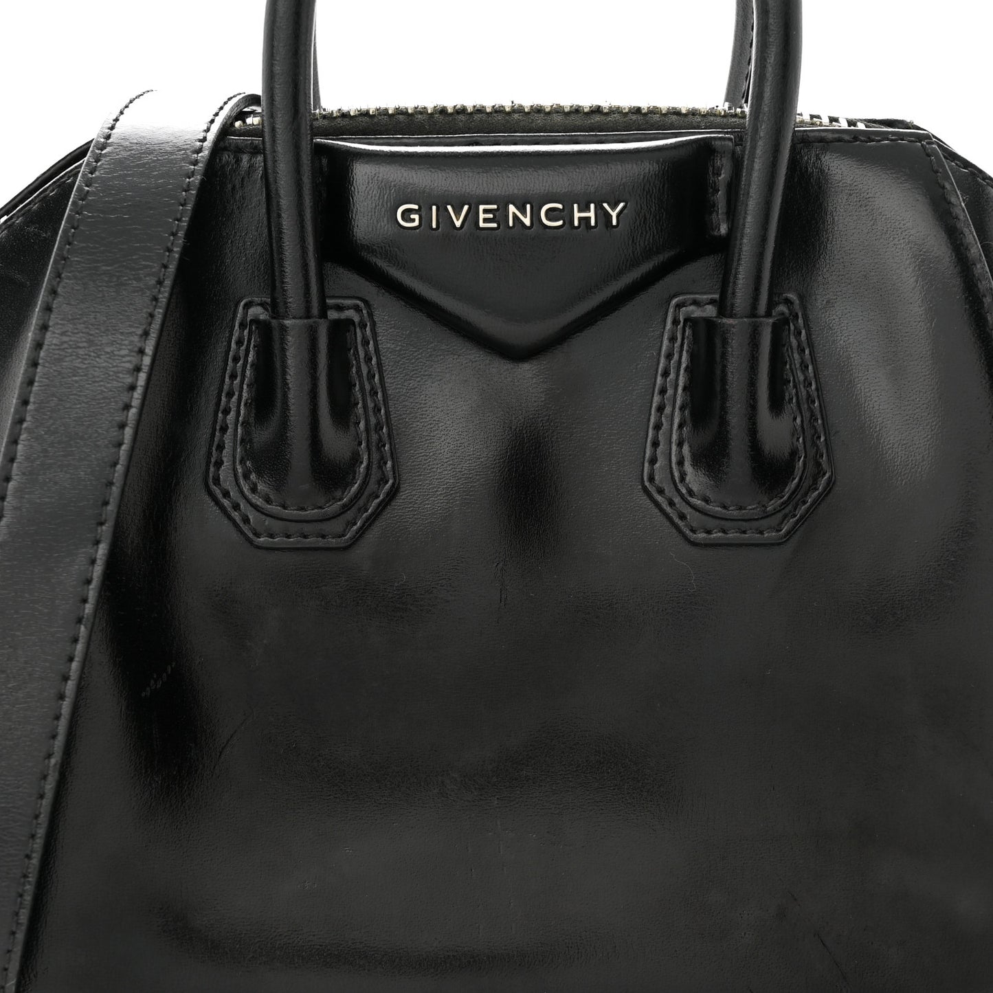 Shiny Lord Calfskin Mini Antigona Black