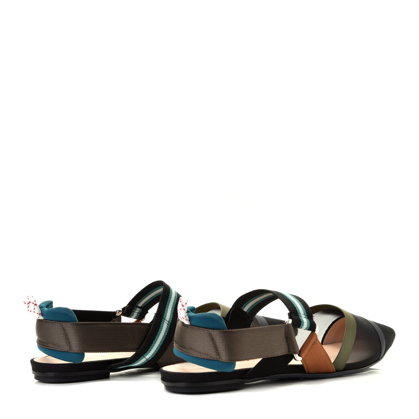 Technical Mesh Colibri Slingback Ballerina Flats 39 Green Multicolor