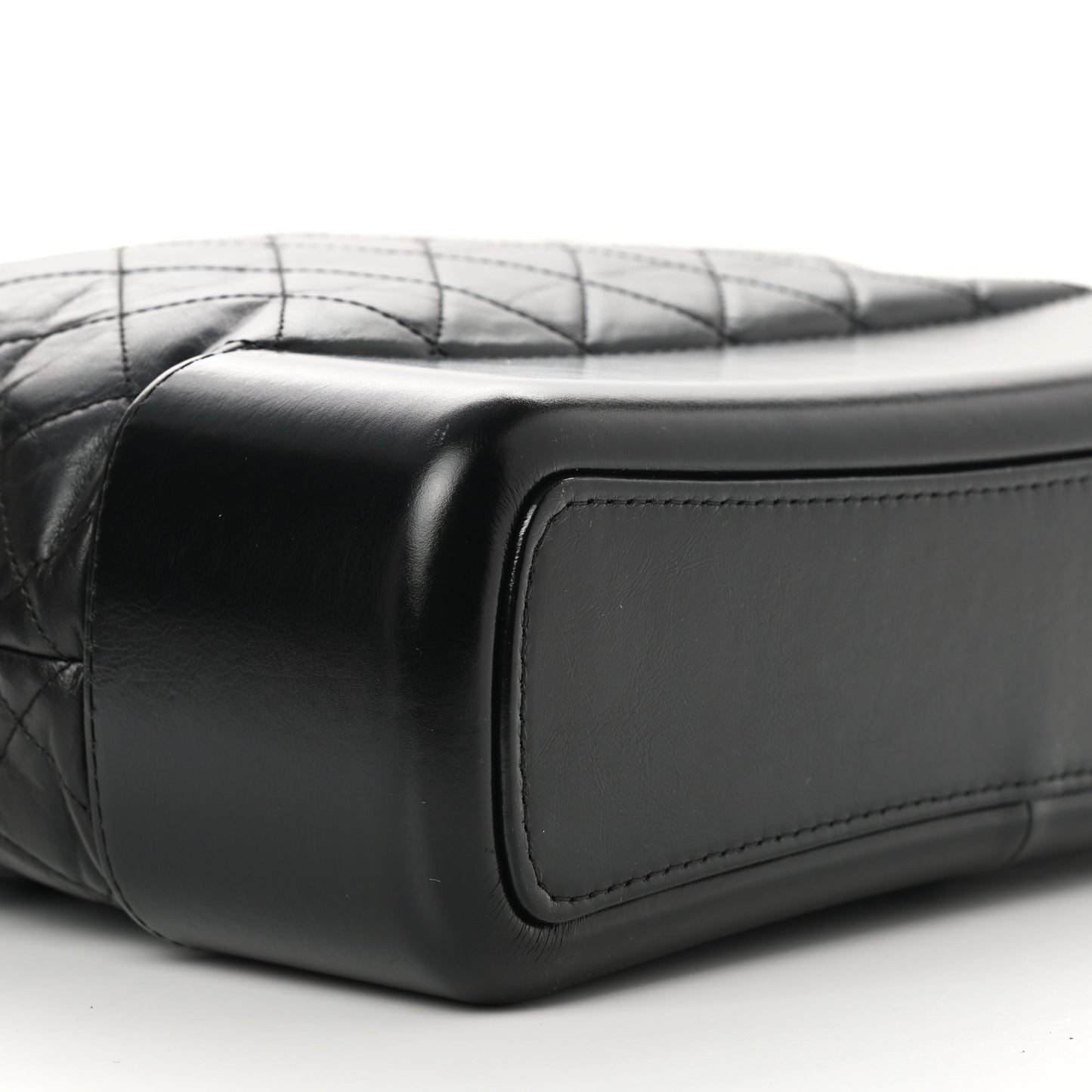 Aged Calfskin Quilted Large Gabrielle Hobo Black