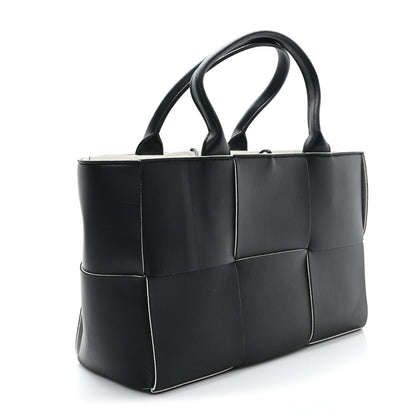 Bottega Veneta Nappa Maxi Intrecciato Small Arco Tote Black White 3 of 9
